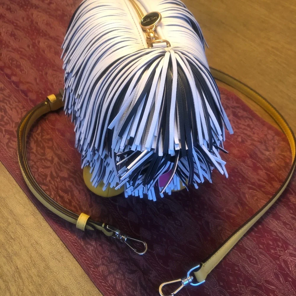 SOLD - Showdog Fringed 3D Shaggy Dog Crossbody by Kate Spade - Picture 8 of 13